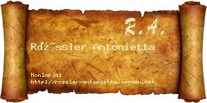 Rössler Antonietta névjegykártya
